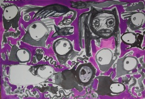 kids on playground, 25 x40 cm