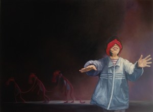 1.RealShow, Hiding 1.2.3 #1,120 x 160 cm, oil on canvas 2015