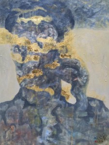 New-60.5x80.5,acrylicand goldleaves on canvas