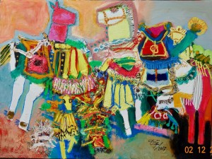 DD_General n Horses, 60x80cm,oil on canvas, 2017