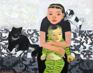 Brother and sister, 70 x 90 cm, oil on canvas, 2017