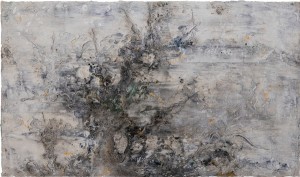 Fading Winter #36 for web,68x117cm,acrylic,acrylic medium, charcoal and oil on canvas, 2018