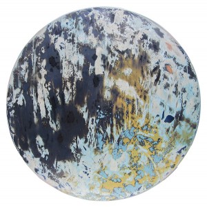 Untitle #2 lacquer , dyes and silver leaf on wood _ 26 cm _ 2018