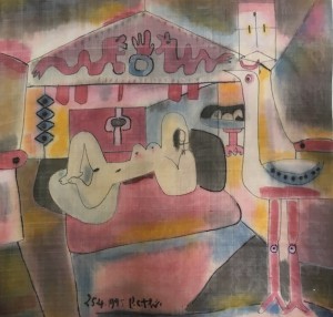 Women,66.5x69cm,watercolorsonsilk,1995,lct