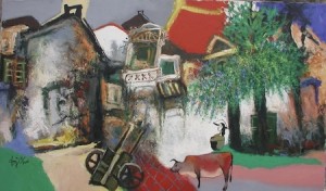 Rural area( Village), 70x120cm, oilon canvas, 2001